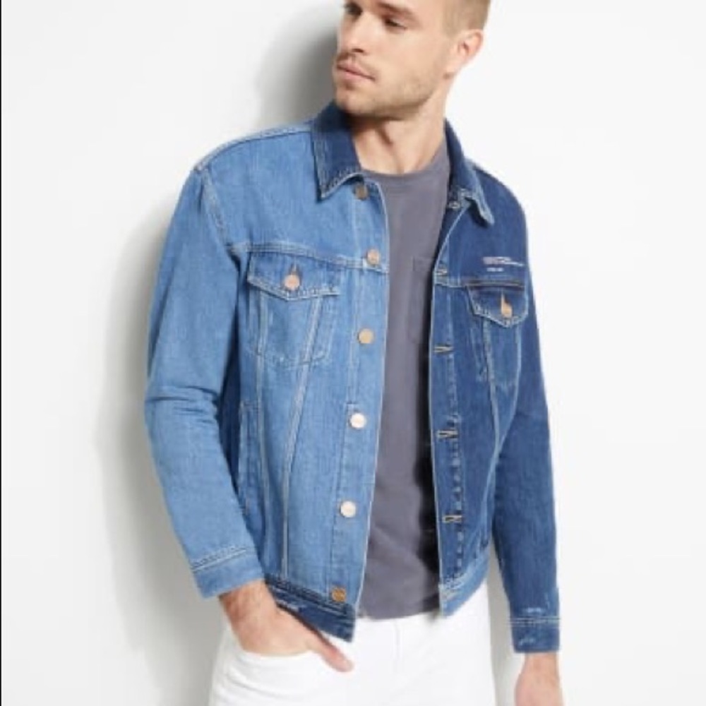 New GUESS Mens Denim Jacket SZ XS